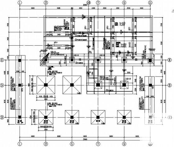 局部8层框架综合楼结构CAD施工图纸 - 1