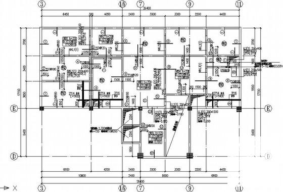 局部8层框架综合楼结构CAD施工图纸 - 2