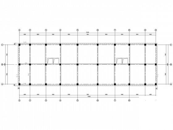 柱下独基，5层框架结构办公楼结构设计CAD施工图纸(平面布置图) - 3