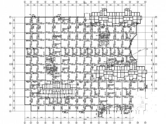 无次梁地下车库框架结构CAD施工图纸(基础平面图) - 2
