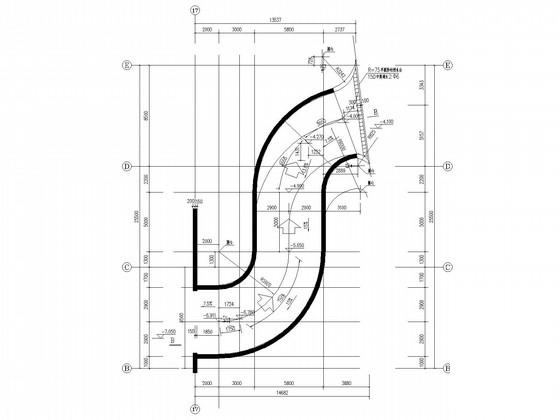 无次梁地下车库框架结构CAD施工图纸(基础平面图) - 4