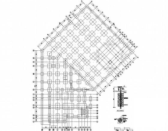 水下单层框架结构地下室CAD施工图纸(计算机辅助设计) - 2