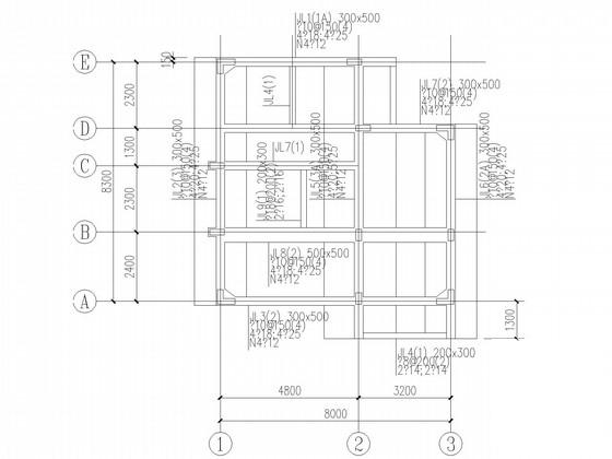 4层条形基础框架别墅结构CAD施工图纸（7度抗震）(楼板配筋图) - 2