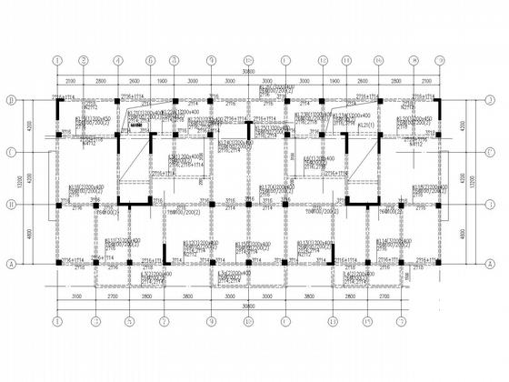 6层独立基础剪力墙住宅楼结构CAD施工图纸（7度抗震）(现浇钢筋混凝土) - 4
