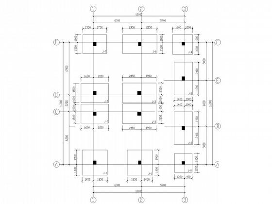 5层框架结构私人住宅楼结构设计CAD施工图纸(基础平面图) - 2
