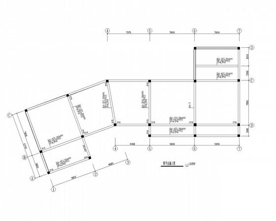 3层框架结构办公楼结构CAD施工图纸（6度抗震） - 1
