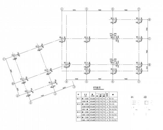 3层框架结构办公楼结构CAD施工图纸（6度抗震） - 2