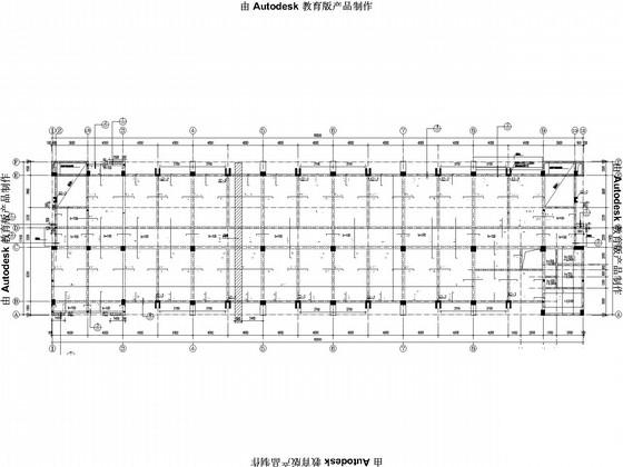 6层独立基础框架厂房结构设计CAD施工图纸(平面布置图) - 1