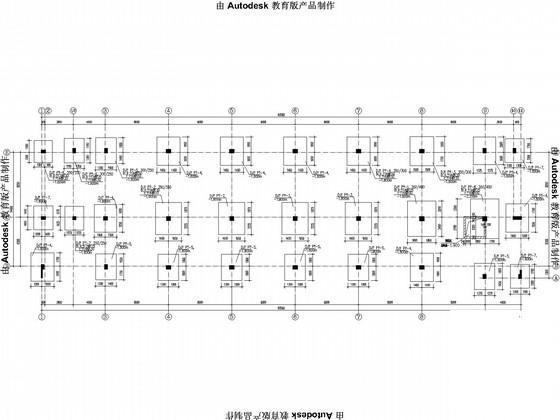 6层独立基础框架厂房结构设计CAD施工图纸(平面布置图) - 2