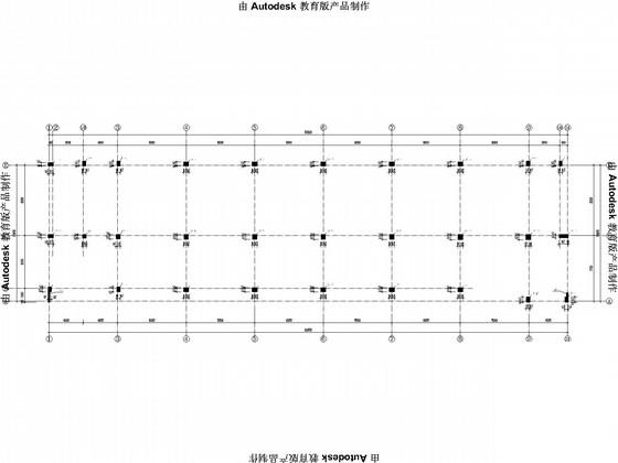6层独立基础框架厂房结构设计CAD施工图纸(平面布置图) - 3