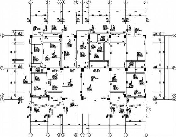 10层私人住宅楼框架结构CAD施工图纸(基础平面图) - 2