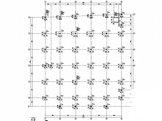 两层框架结构高级中学餐厅结构CAD图纸 - 1