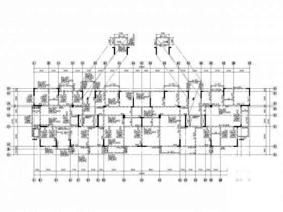 12层桩基础带跃层住宅楼结构设计CAD施工图纸(地下室顶板) - 1