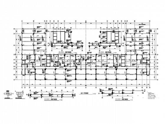 30层框剪结构带塔层住宅楼结构CAD施工图纸(平面布置图) - 3