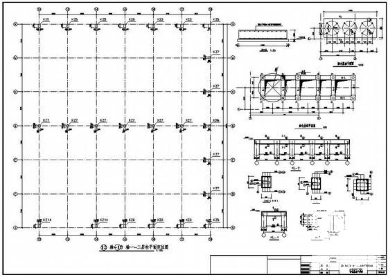6层框架结构厂房结构设计CAD图纸(平面布置图) - 2