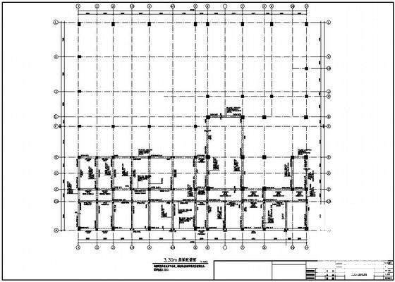 6层框架结构厂房结构设计CAD图纸(平面布置图) - 3