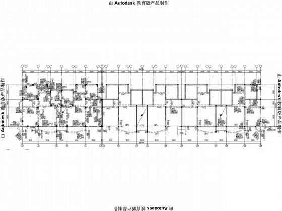 6层独立基础框架异形柱住宅楼结构CAD施工图纸(平面布置图) - 1