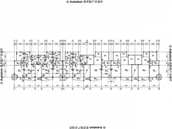 6层独立基础框架异形柱住宅楼结构CAD施工图纸(平面布置图) - 3
