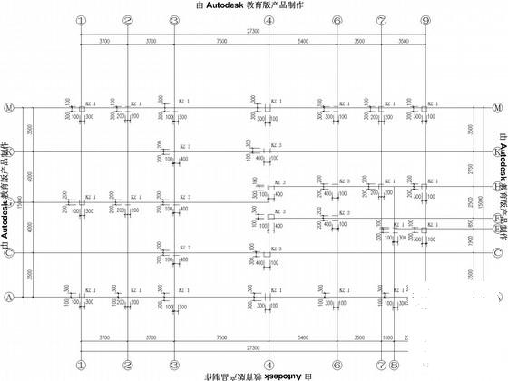 6层独立基础框架住宅楼结构CAD施工图纸（7度抗震）(平面布置图) - 1
