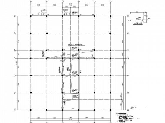 4层独立基础框架宿舍楼结构设计CAD施工图纸（7度抗震）(平面布置图) - 1