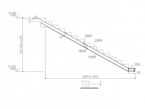 4层框架结构安置房结构设计CAD施工图纸(梁配筋图) - 4