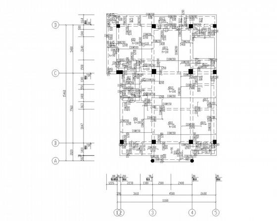 6层桩基础框架宿舍结构CAD施工图纸（7度抗震） - 2