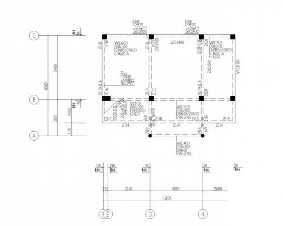 6层桩基础框架宿舍结构CAD施工图纸（7度抗震） - 3