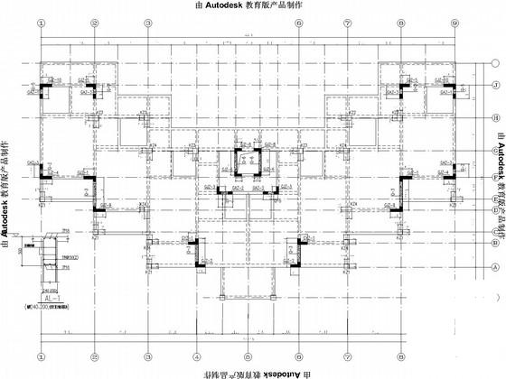 4层框架结构酒店结构CAD施工图纸（8度抗震）(平面布置图) - 3