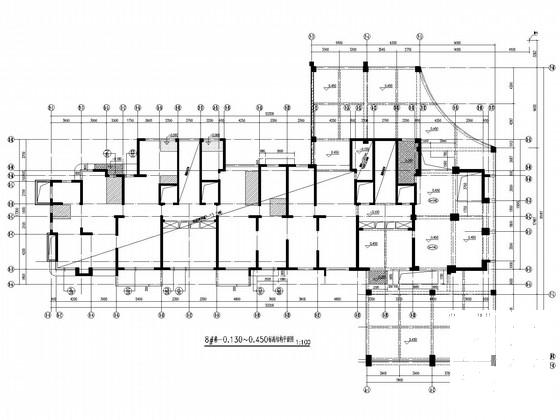 30层框剪结构高层住宅楼结构CAD施工图纸(梁平法配筋图) - 1