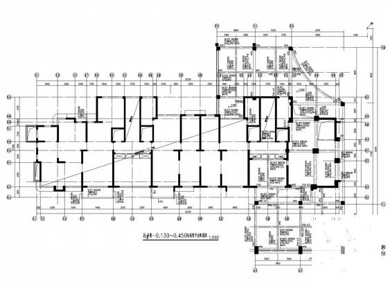 30层框剪结构高层住宅楼结构CAD施工图纸(梁平法配筋图) - 2