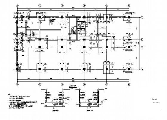 5层综合办公楼结构设计方案CAD图纸(基础平面图) - 1