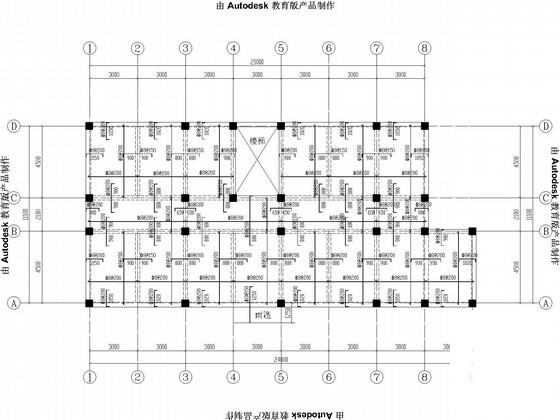 3层独立基础框架办公楼结构CAD施工图纸（6度抗震） - 1