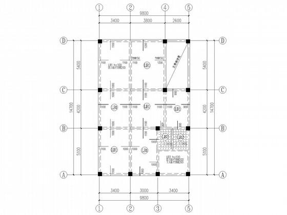 4层独立基础框架商住楼结构CAD施工图纸（7度抗震） - 2