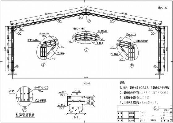钢结构车间结构设计方案图纸(平面布置图) - 2
