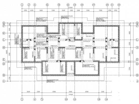 18层筏形基础框剪住宅楼结构CAD施工图纸 - 3