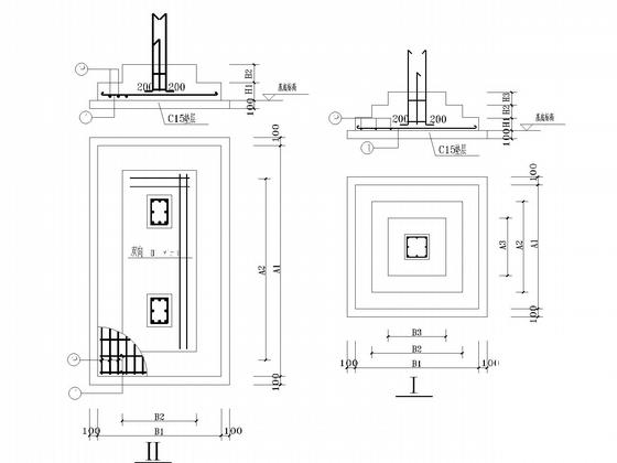 局部5层独立基础框架教学楼结构CAD施工图纸（7度抗震）(平面布置图) - 4