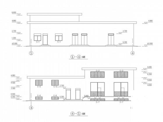 两层条形基础框架结构变电所结构设计CAD施工图纸(建施) - 3