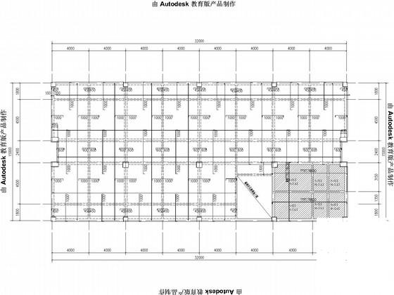 3层独立基础框架展示中心结构CAD施工图纸（7度抗震）(平面布置图) - 1