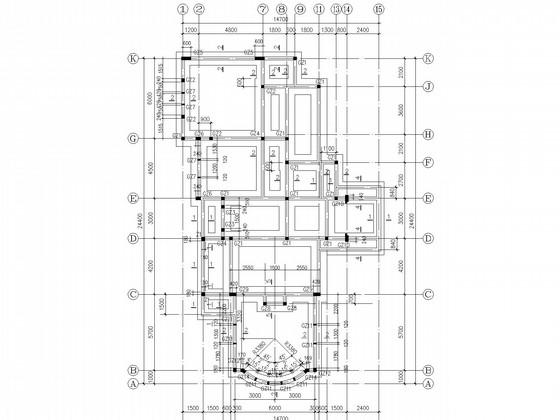 两层坡屋顶砌体别墅结构施工图纸（建筑施工CAD图纸） - 2