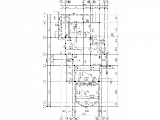 两层坡屋顶砌体别墅结构施工图纸（建筑施工CAD图纸） - 3