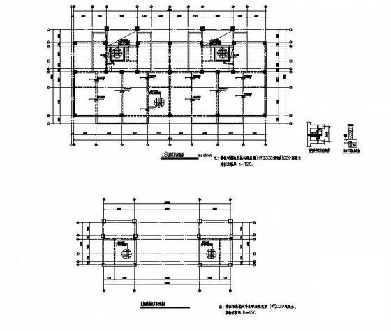 18层框架剪力墙结构住宅楼结构设计CAD施工图纸(地下室基础) - 2