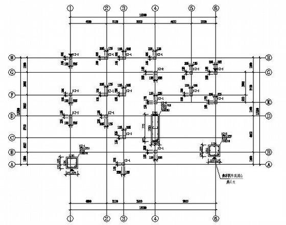 2层筏形基础框架别墅结构CAD施工图纸（抗震不设防） - 2