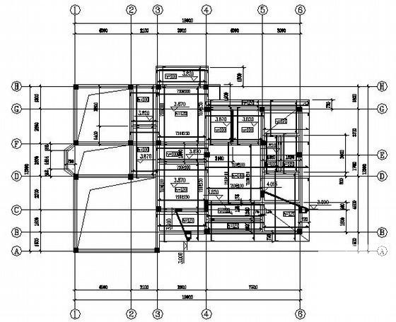 2层筏形基础框架别墅结构CAD施工图纸（抗震不设防） - 3