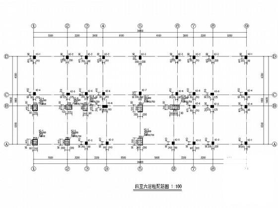 7层框架结构条形基础住宅楼结构CAD施工图纸（8度抗震） - 2
