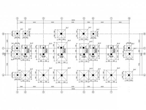 5层独立基础框架结构职工活动中心结构设计CAD施工图纸 - 2