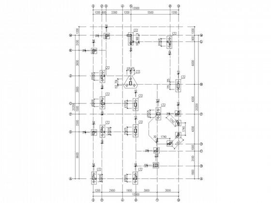 异形柱框架结构欧式别墅结构设计CAD施工图纸(带螺旋楼梯) - 2
