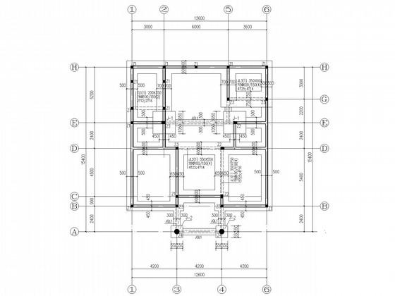 4层条形基础框架别墅结构CAD施工图纸(建施) - 2