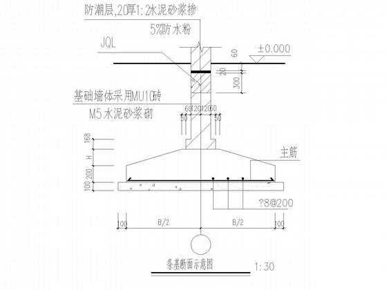 4层条形基础框架别墅结构CAD施工图纸(建施) - 4