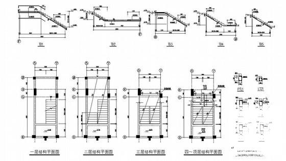 6层异形柱框架住宅楼结构设计图纸(基础平面图) - 4