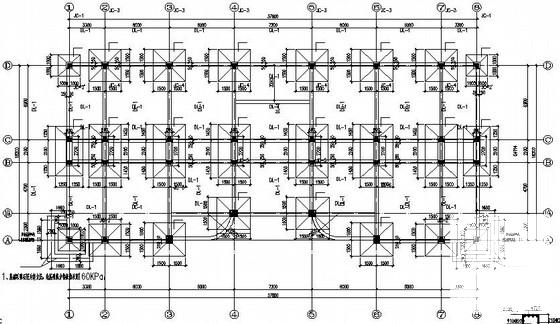 4层独立基础框架结构办公楼结构CAD施工图纸（8度抗震） - 3